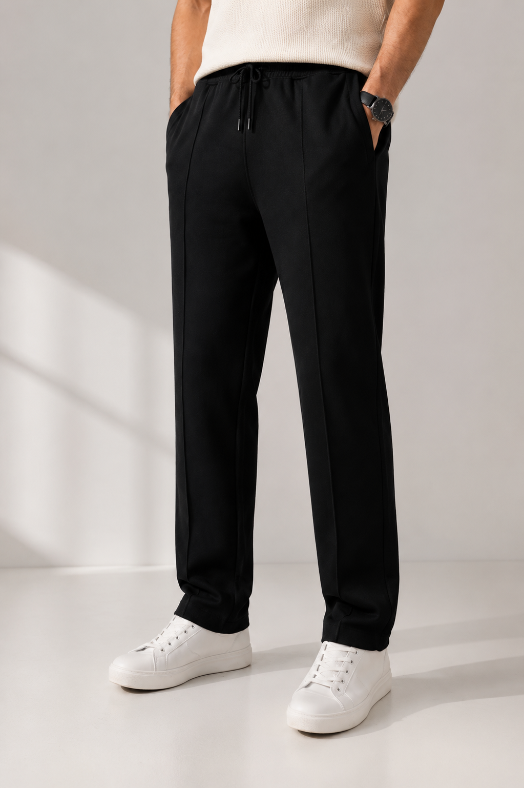 Relaxed Fit Terry Trouser - Black