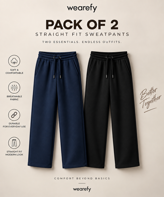 Pack Of Two Premium Basic Sweatpants Black - Navy
