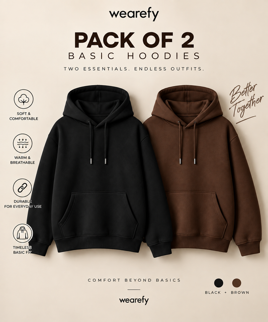 Pack Of Two Kangroo Hoodies Black - Brown