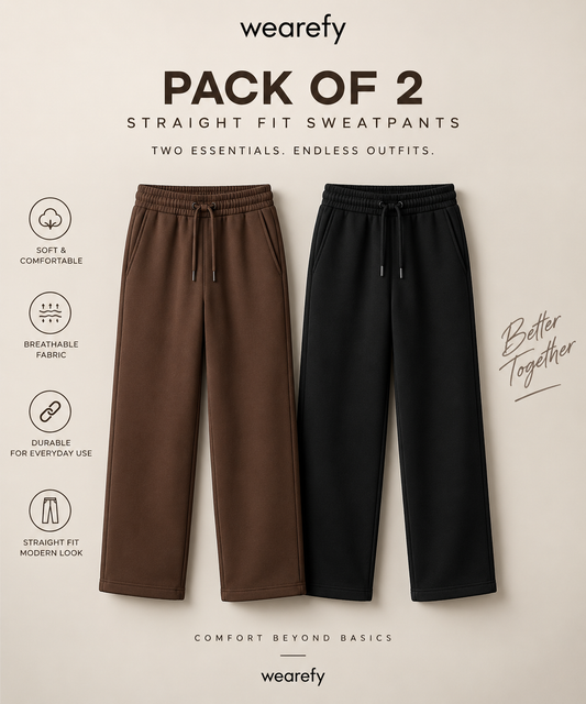 Pack Of Two Premium Basic Sweatpants Black - Brown