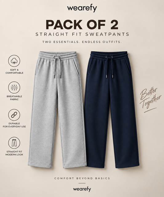 Pack Of Two Premium Basic Sweatpants Navy - H.Grey