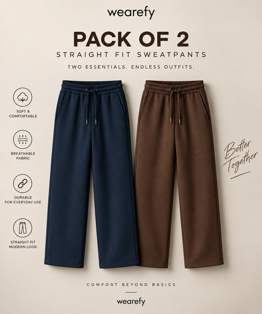 Pack Of Two Premium Basic Sweatpants Navy - Brown