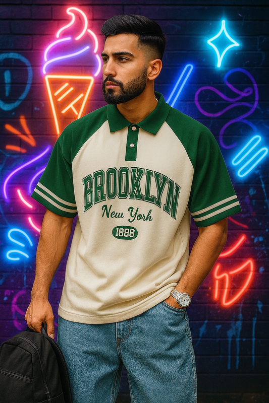 Raglan Polo Tshirt Tshirt Green